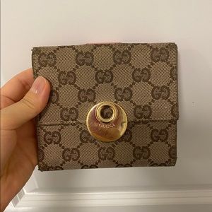 Authentic Gucci wallet with pink (worn out)